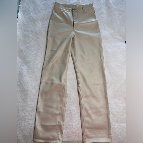 Gisele natural beige leather pants - Picture 3 of 8